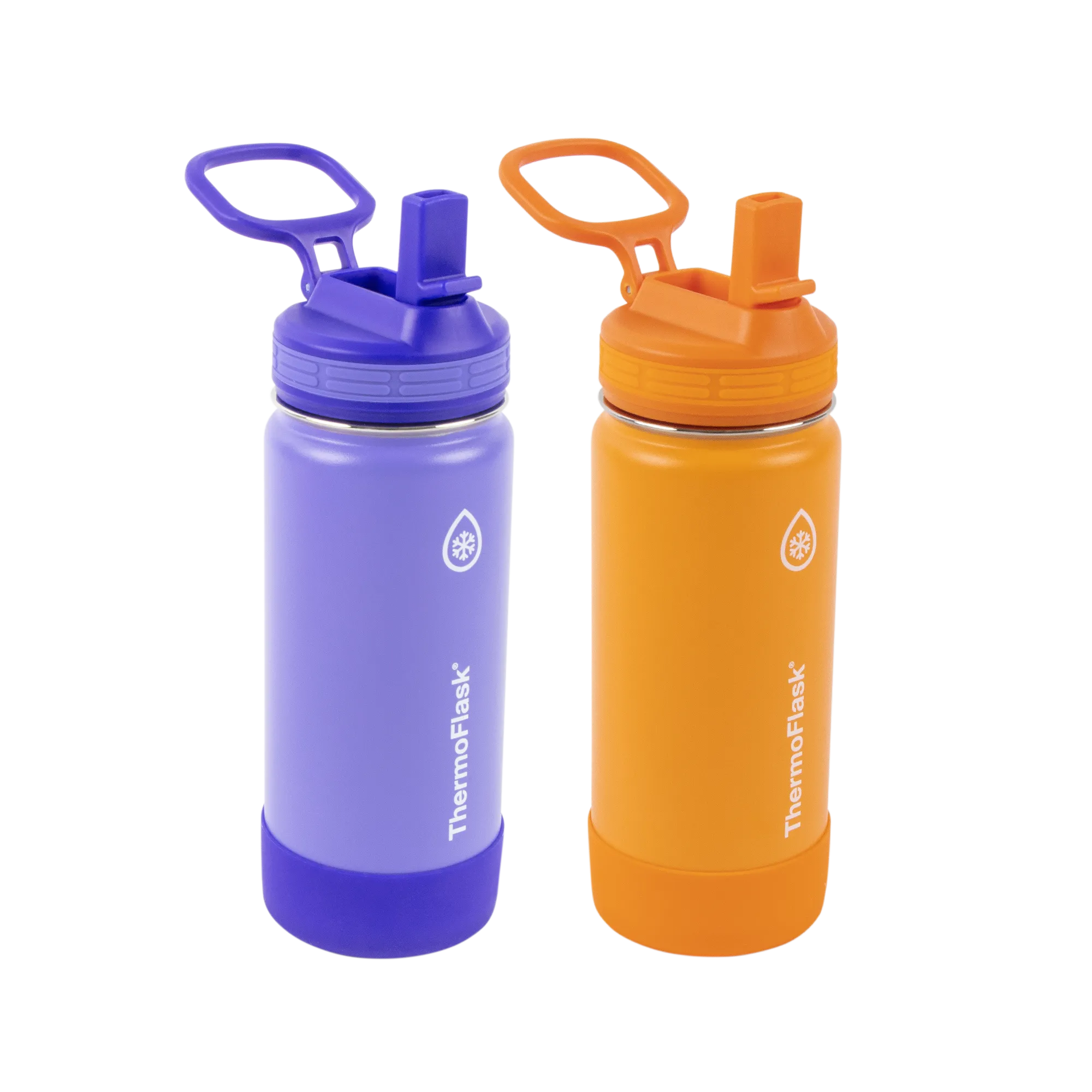 16 oz Kids Water Bottle 2 Pack w/ Straw Lid