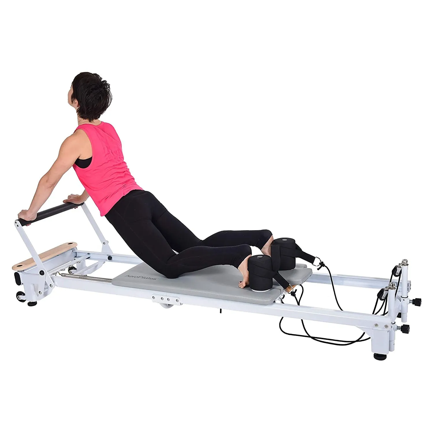 AeroPilates Precision Series Reformer Machine for Home Exercise Workouts, White