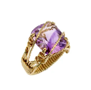 Amethyst 14K Gold-filled Cocktail Ring