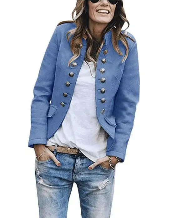 Autumn and winter fashion button blazer