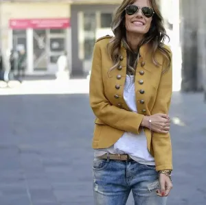 Autumn and winter fashion button blazer