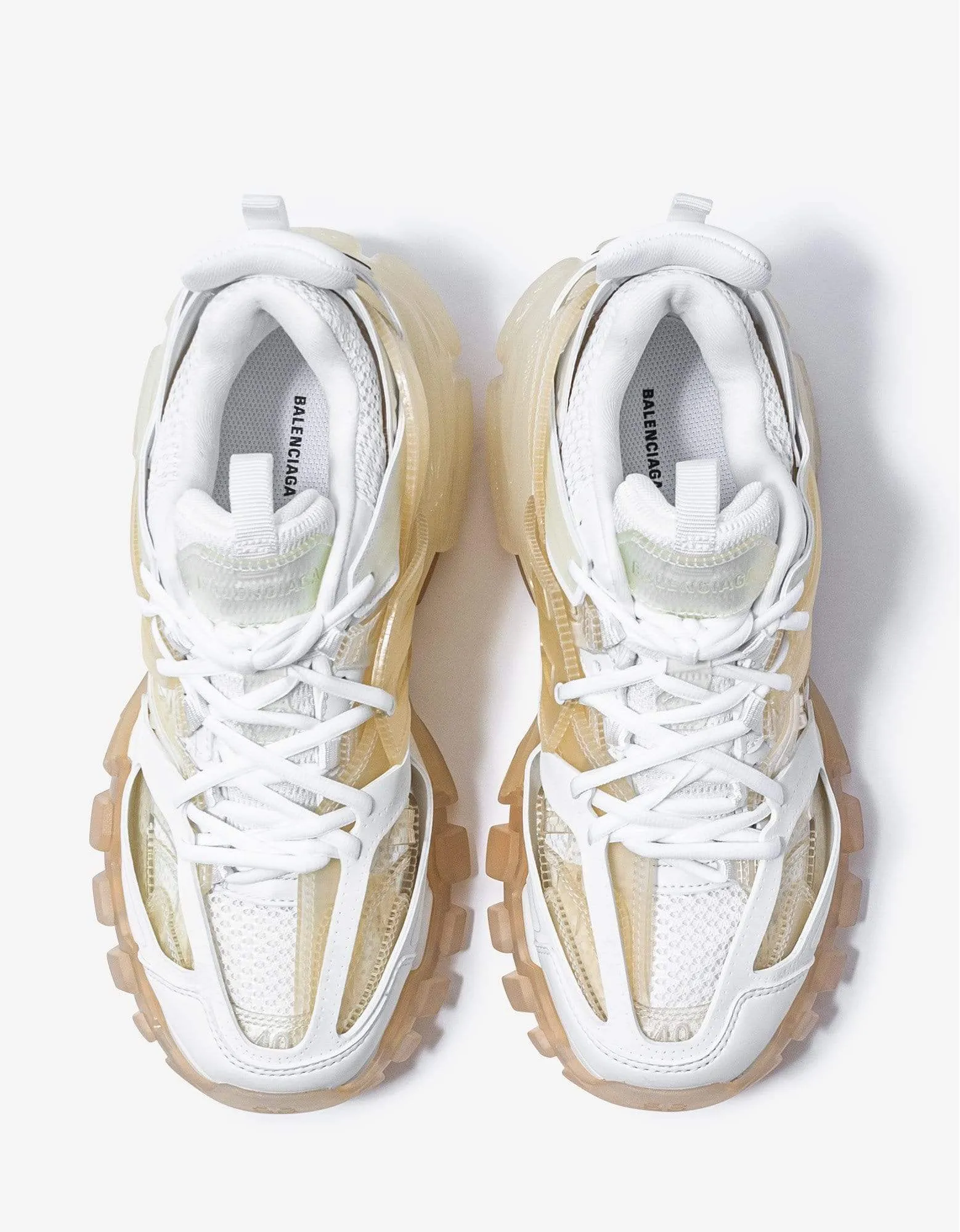 Balenciaga White Track Clear Sole Trainers