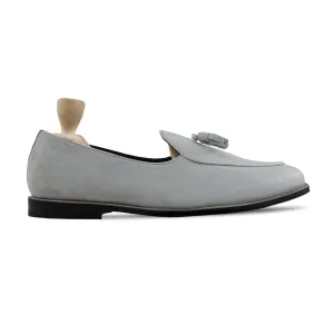 Chambel - Men's White Kid Suede Loafer