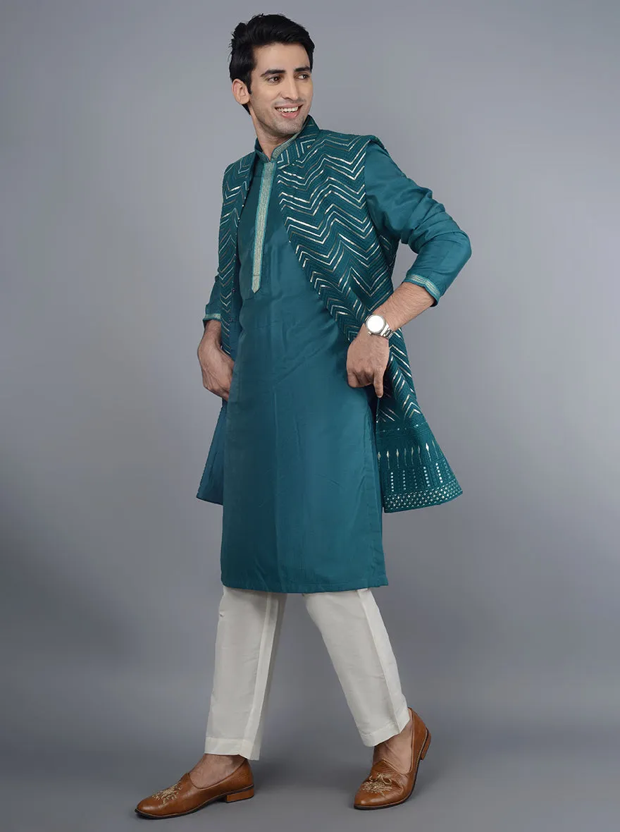 Deep Blue  Kurta Set With Koti | TULA