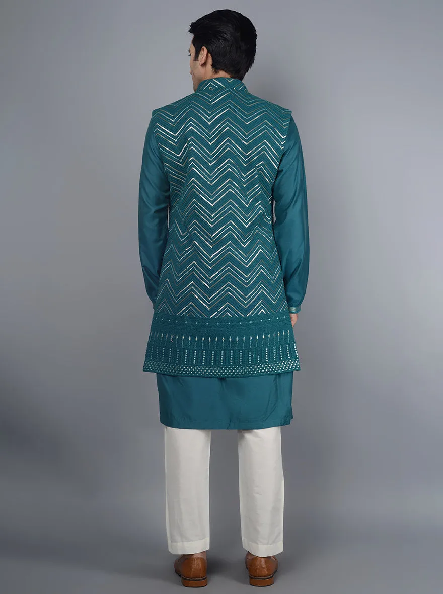 Deep Blue  Kurta Set With Koti | TULA