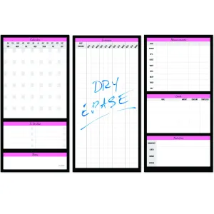 Dry Erase Workout Calendar Planner - Pink Workout Planner for Women with a Fitness