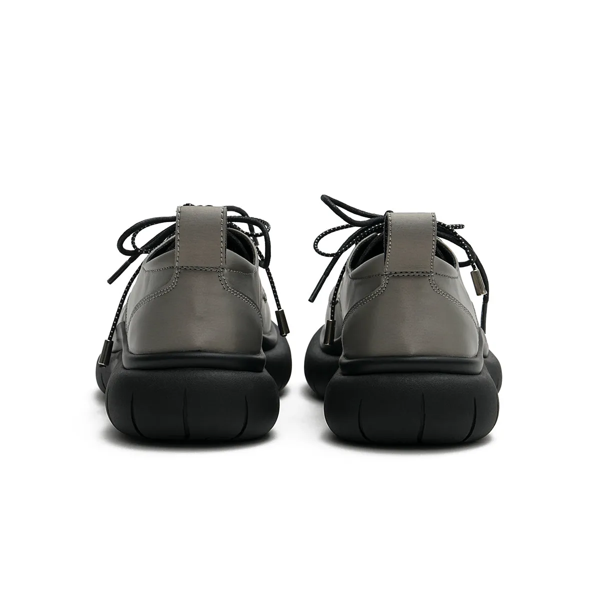 Lace-Up Leather Shoes with Padded Bottoms