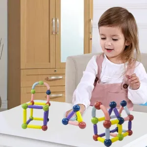 Magbox - Magnetic Toys | Set of 64 pcs | Magnetic Sticks & Balls Toy Set I Building Blocks I Children Educational Toy I Imagination and Creativity (1 Years  )…