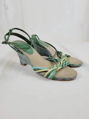 MODA GREEN WEDGE HEELS LADIES SIZE 6.5 PRE-LOVED