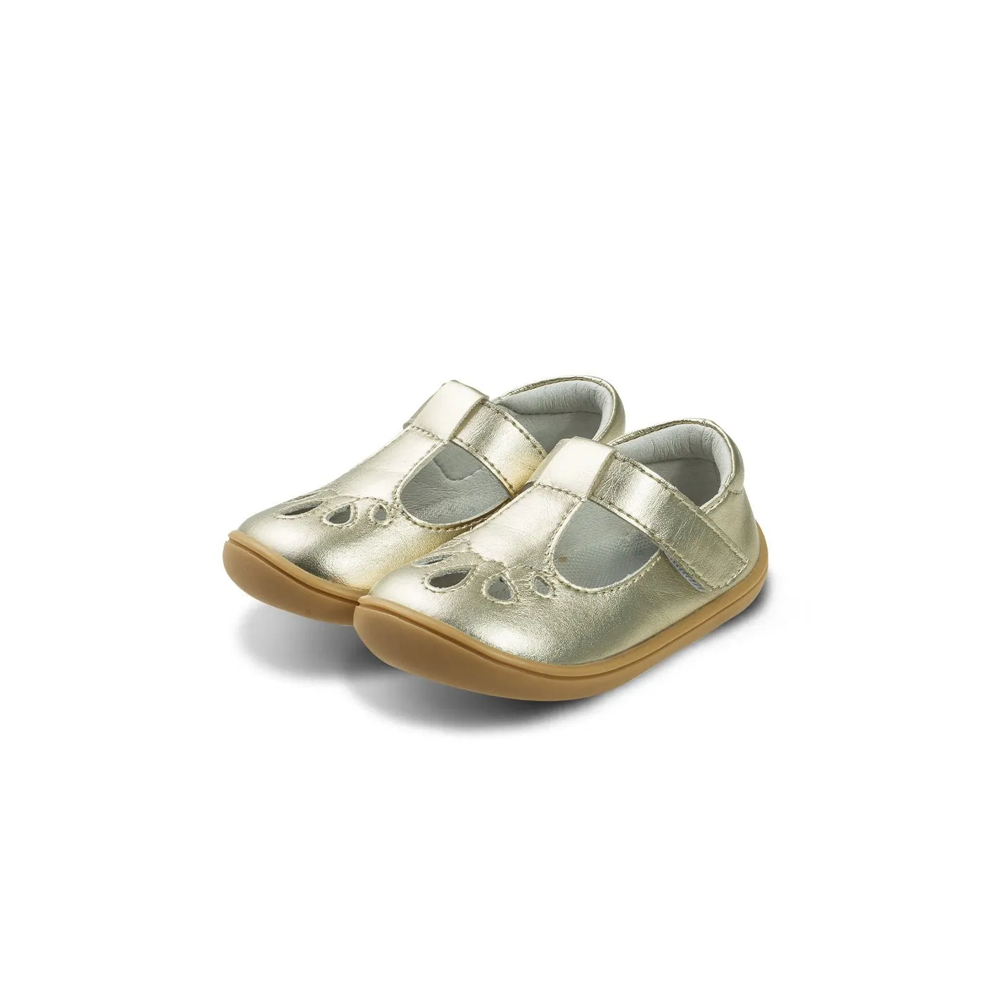 Peacock Dottie Soft Sole Anti-slip Pre-walker Gold Baby Girl Mary Jane Shoes