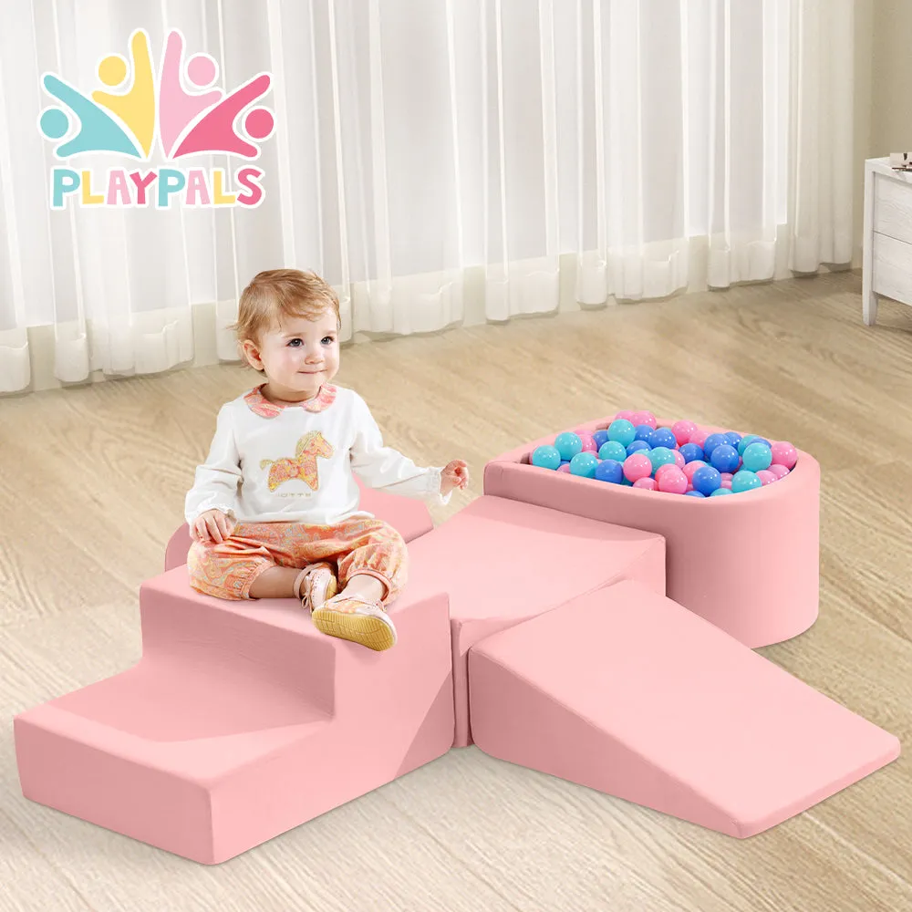 Playpals Kids Climb Crawl Foam Play Set Soft Play Set Activity Toys 5PC Pink