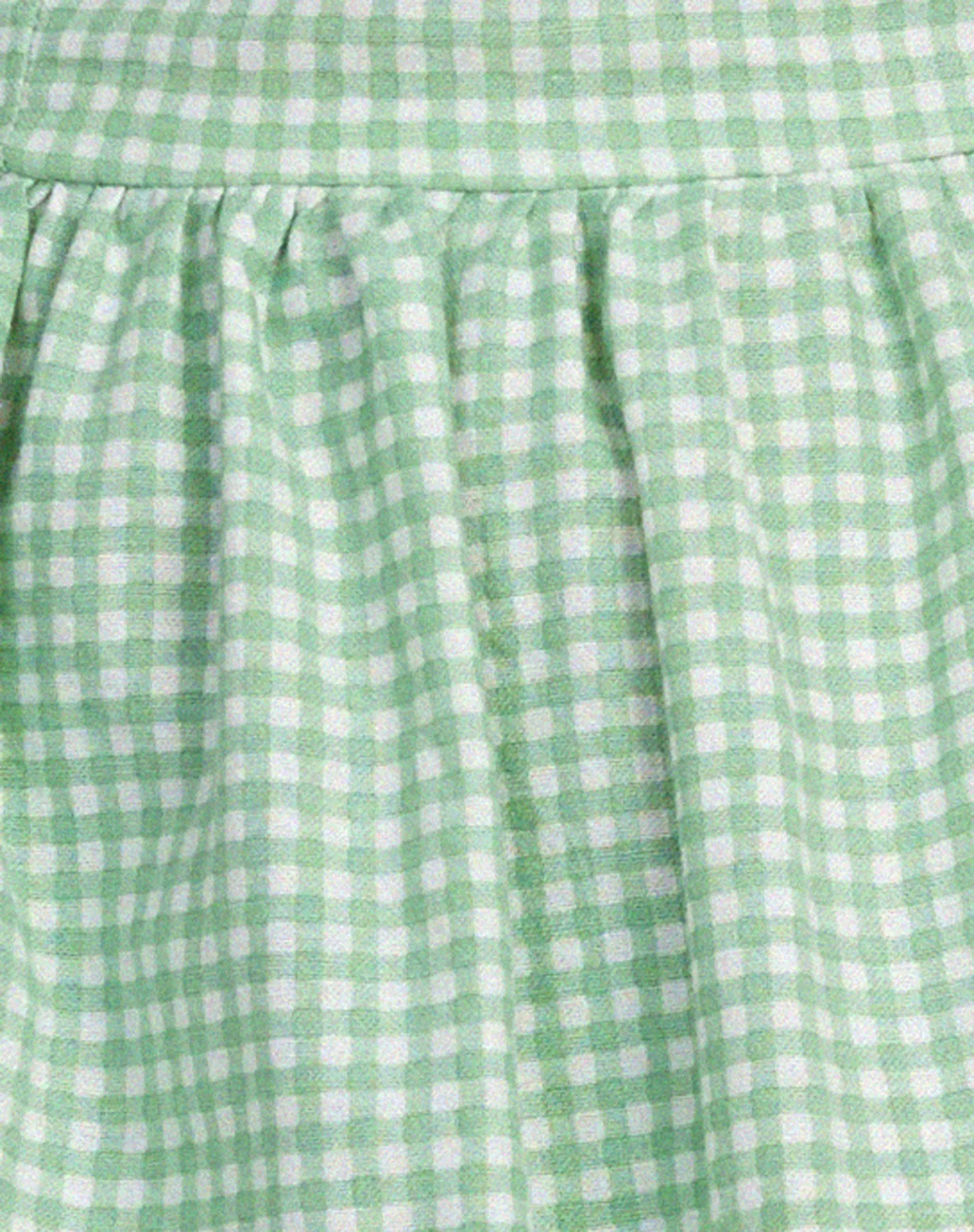 Sashio Mini Dress in Mini Gingham Green