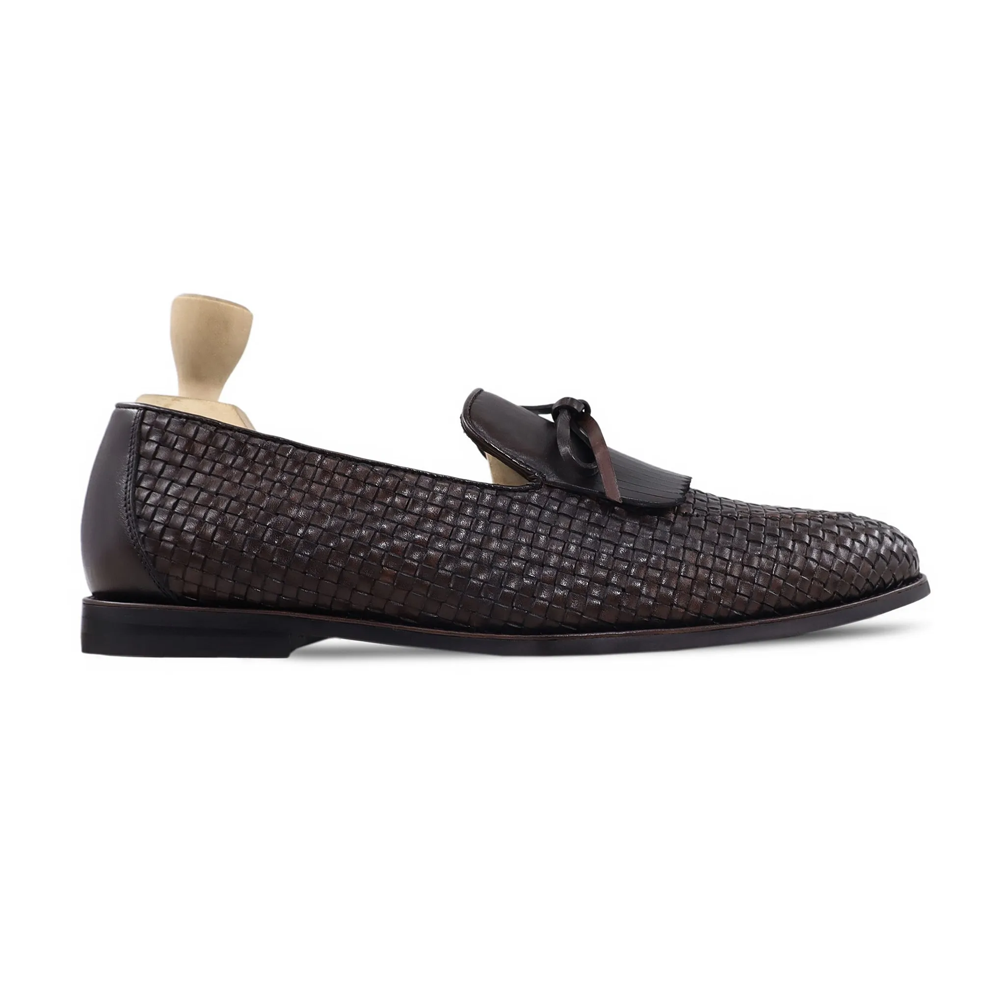 Zeal - Men's Dark Brown Hand Woven Calf Leather Loafer